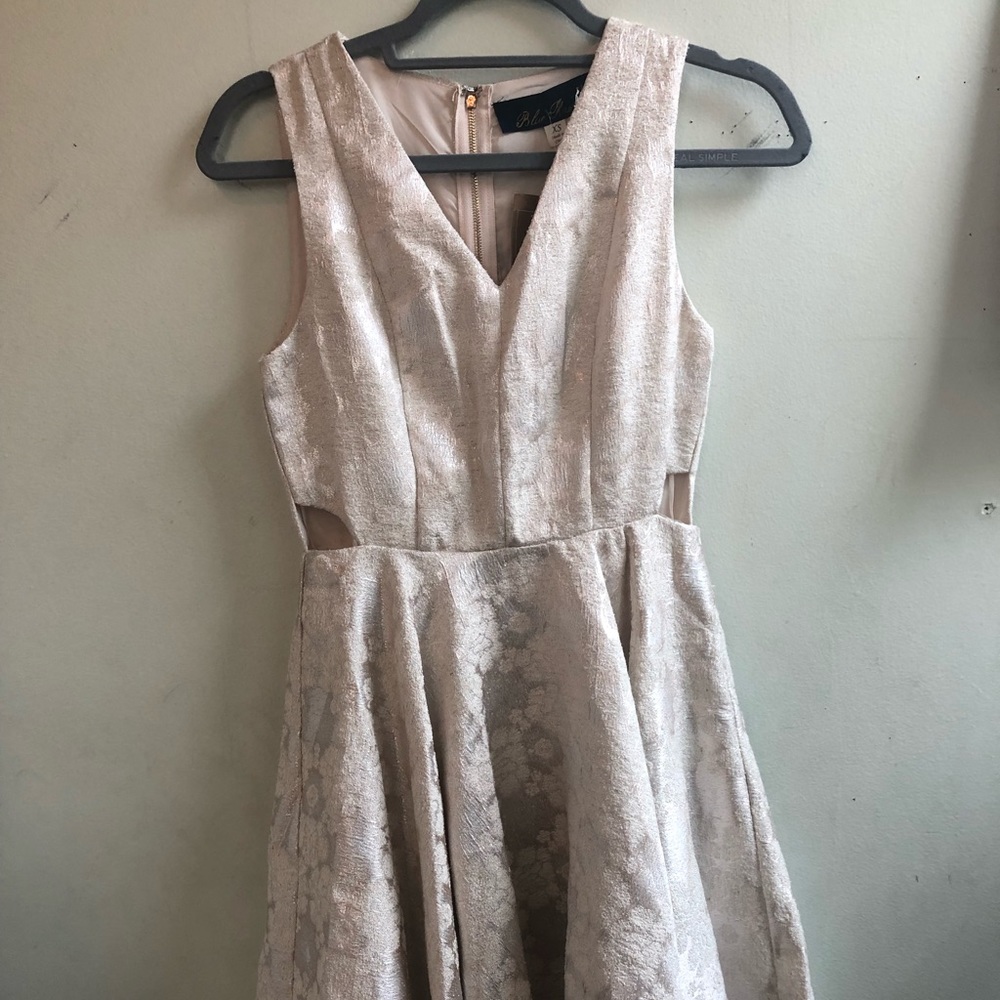 Francesca’s Fit and Flare Gold Dress